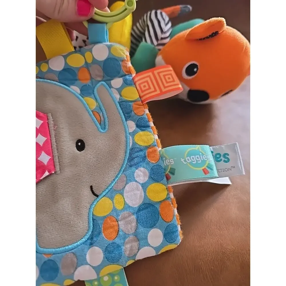 Taggies Crinkle Me Toy Elephant &‎ Infantino Spiral Fox Activity Baby Kids Toys